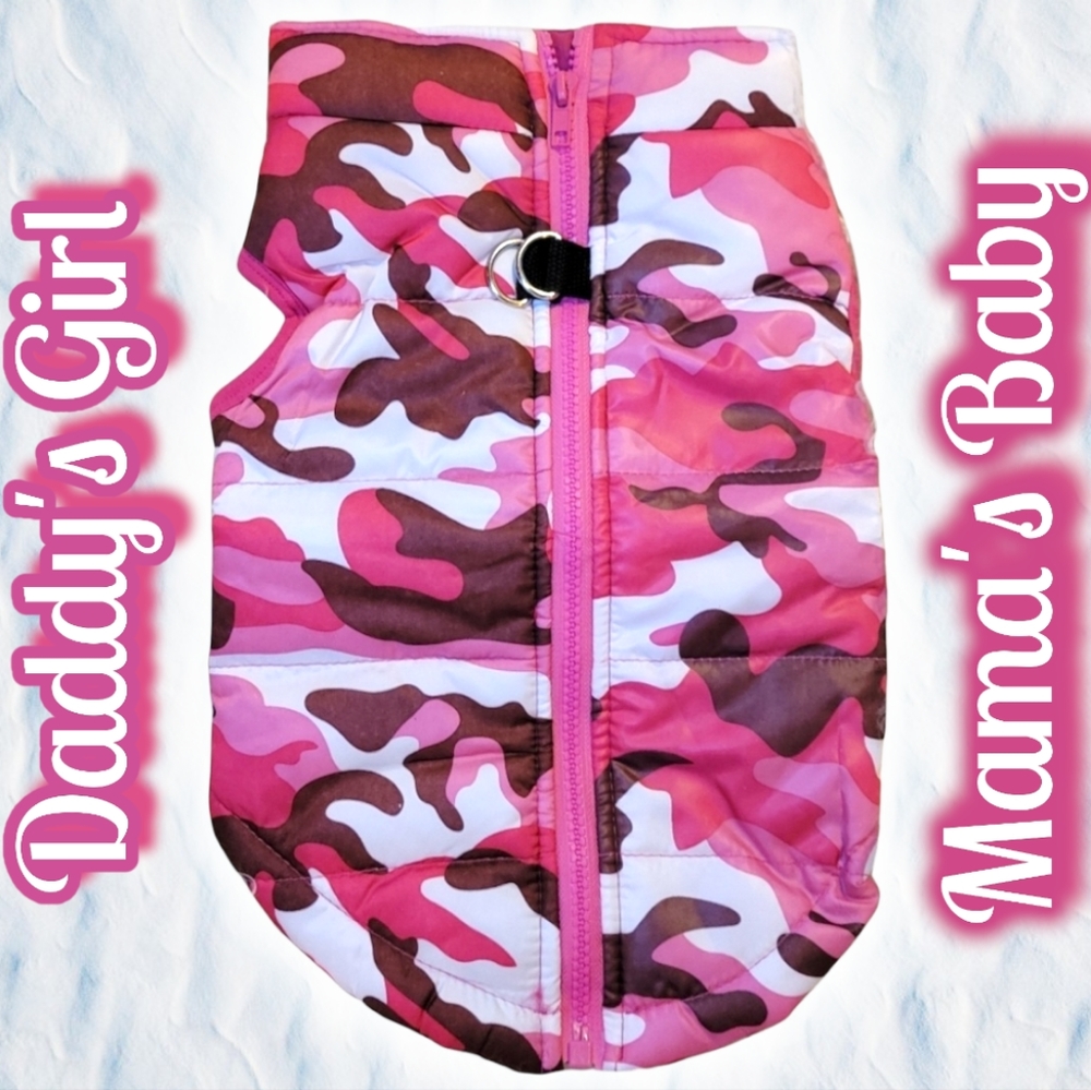 HOST PICK 😊 Lady's Dog Pink Camouflage Vest Jacket Zip Up Sz L